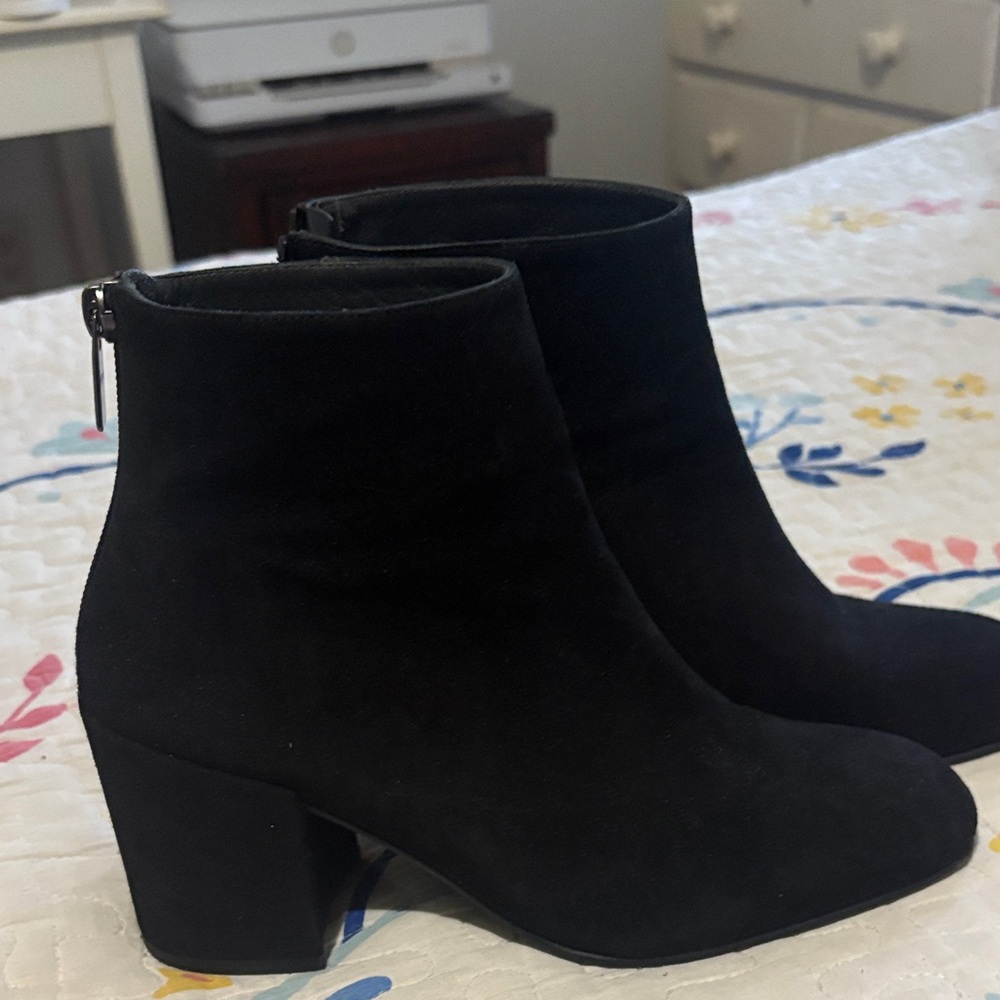 Stuart Weitzman Black Suede Ankle Booties